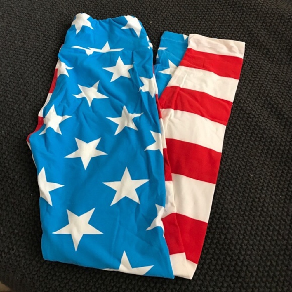 Lularoe American Flag Leggings OS